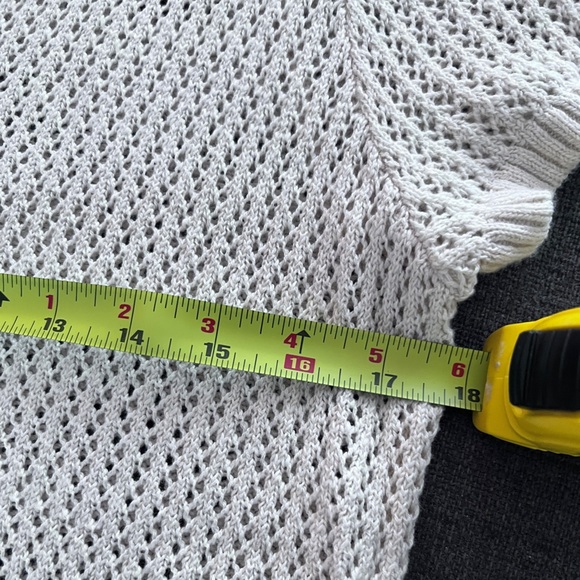 L.L. Bean Women’s Organic Cotton Slub Pointelle Sweater, Polo Preppy Small - Picture 6 of 11